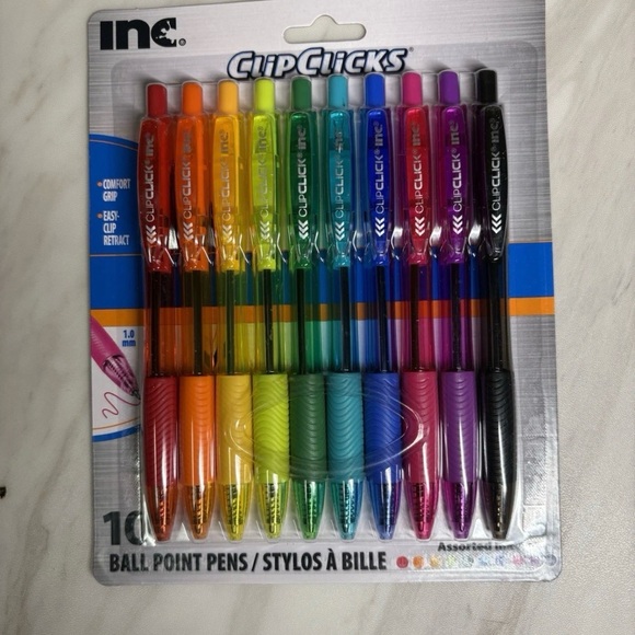 INC R Other - INC International Concepts ClipClicks Assorted Color Ballpoint Pen Set - 10 Pack